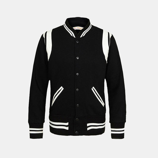 Men's Rib Sleeve Cotton Baseball Jackets