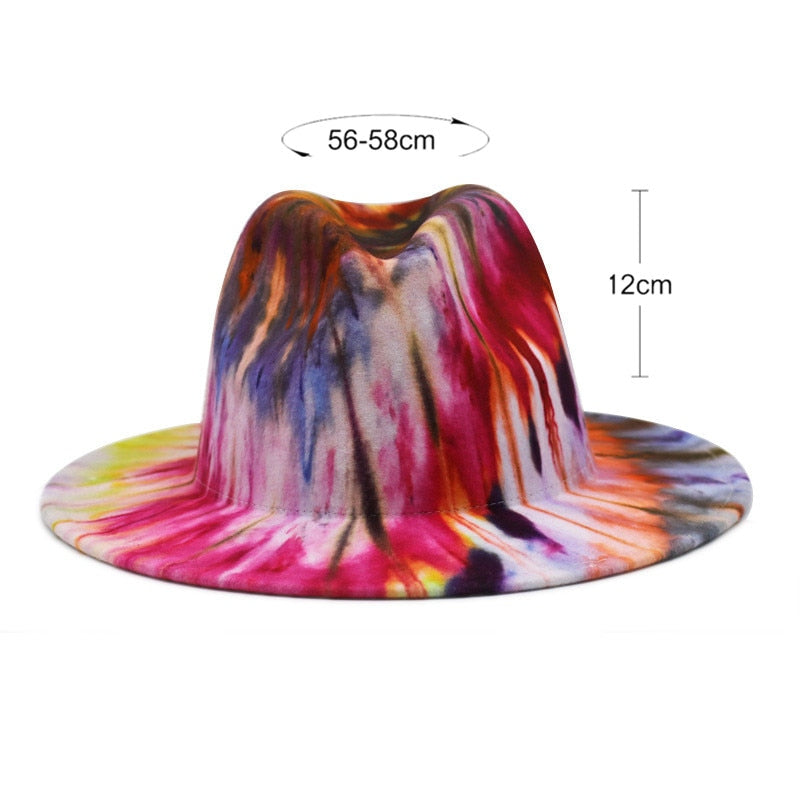 Tie-Dye Large Unisex Fedora Hats