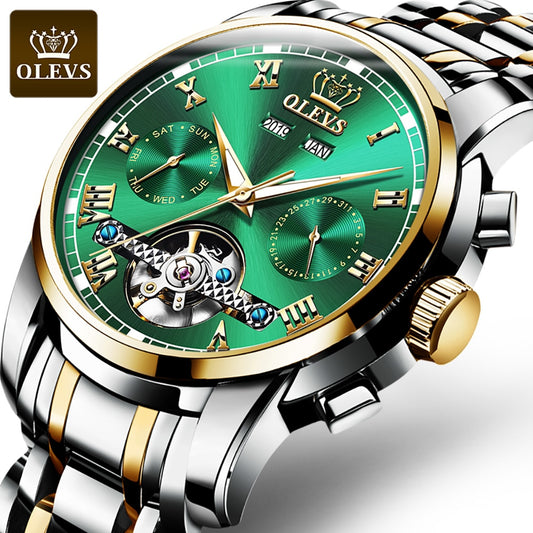 Automatic Self-Wind Mechanical Men Watches Stainless Steel Waterproof