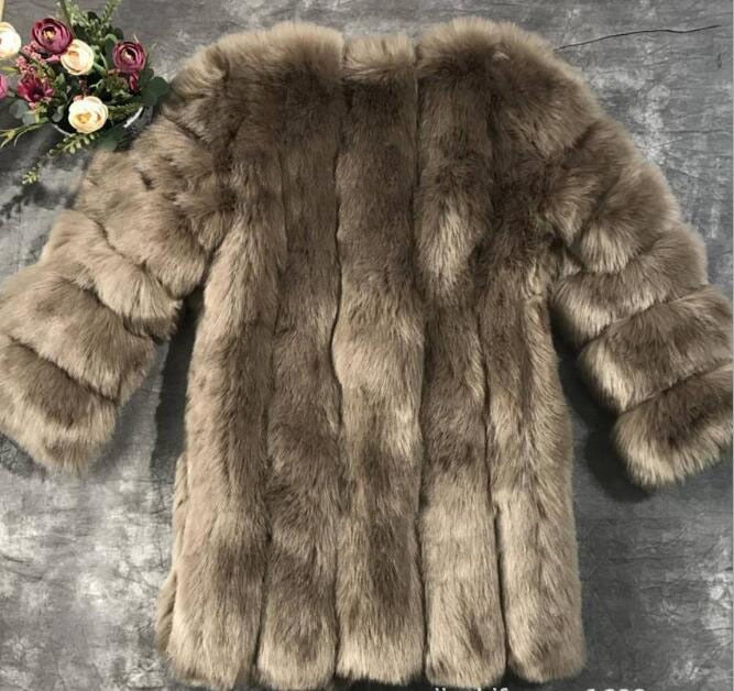 Faux Fur Long Ladies Winter Coat Plus to 4X