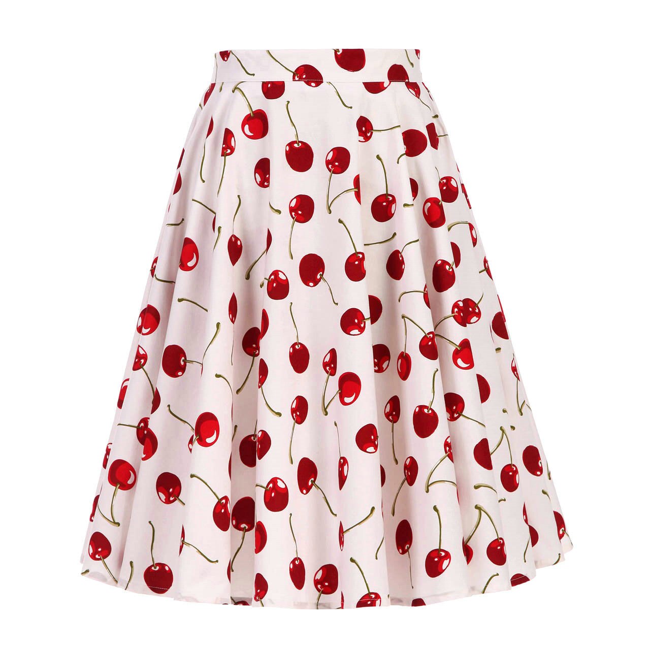 High Waist Skirt Cotton Womens Polka Dot Floral Print Swing Skirts