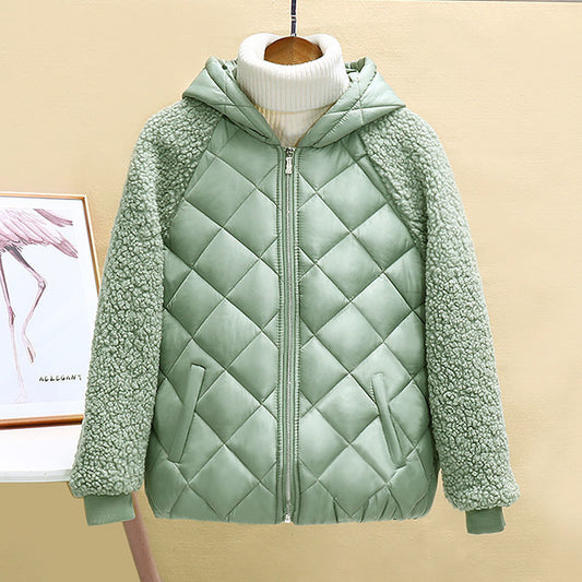 Quilted Hooded Loose Ladies Lightweight Cotton Jacket