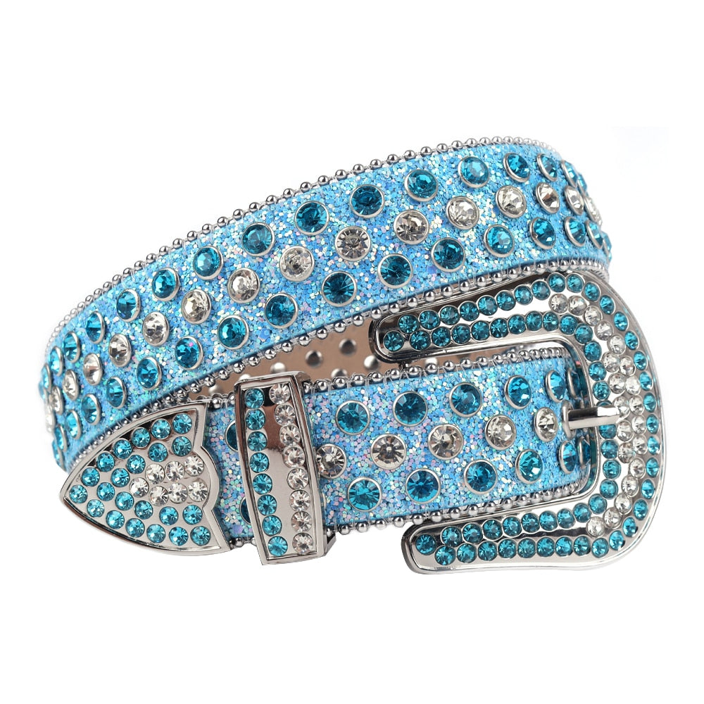 Unisex Bling Western Rhinestones Belt