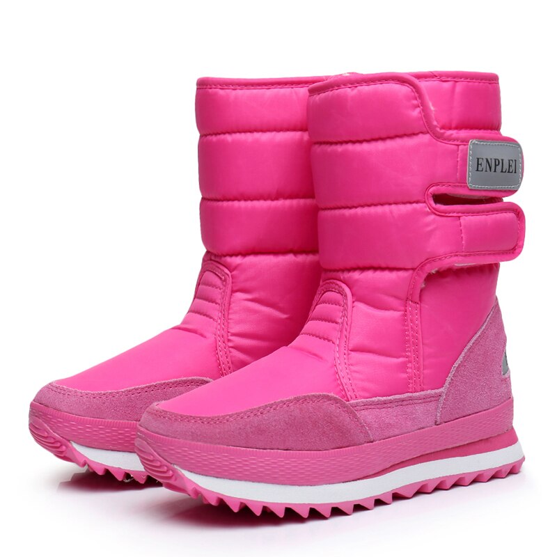 Mid-Calf Ladies Waterproof Platform Heel Snowboots