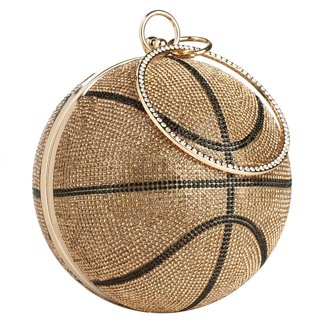 Colored Diamond Shoulder Chain Basketball Clutch Purse