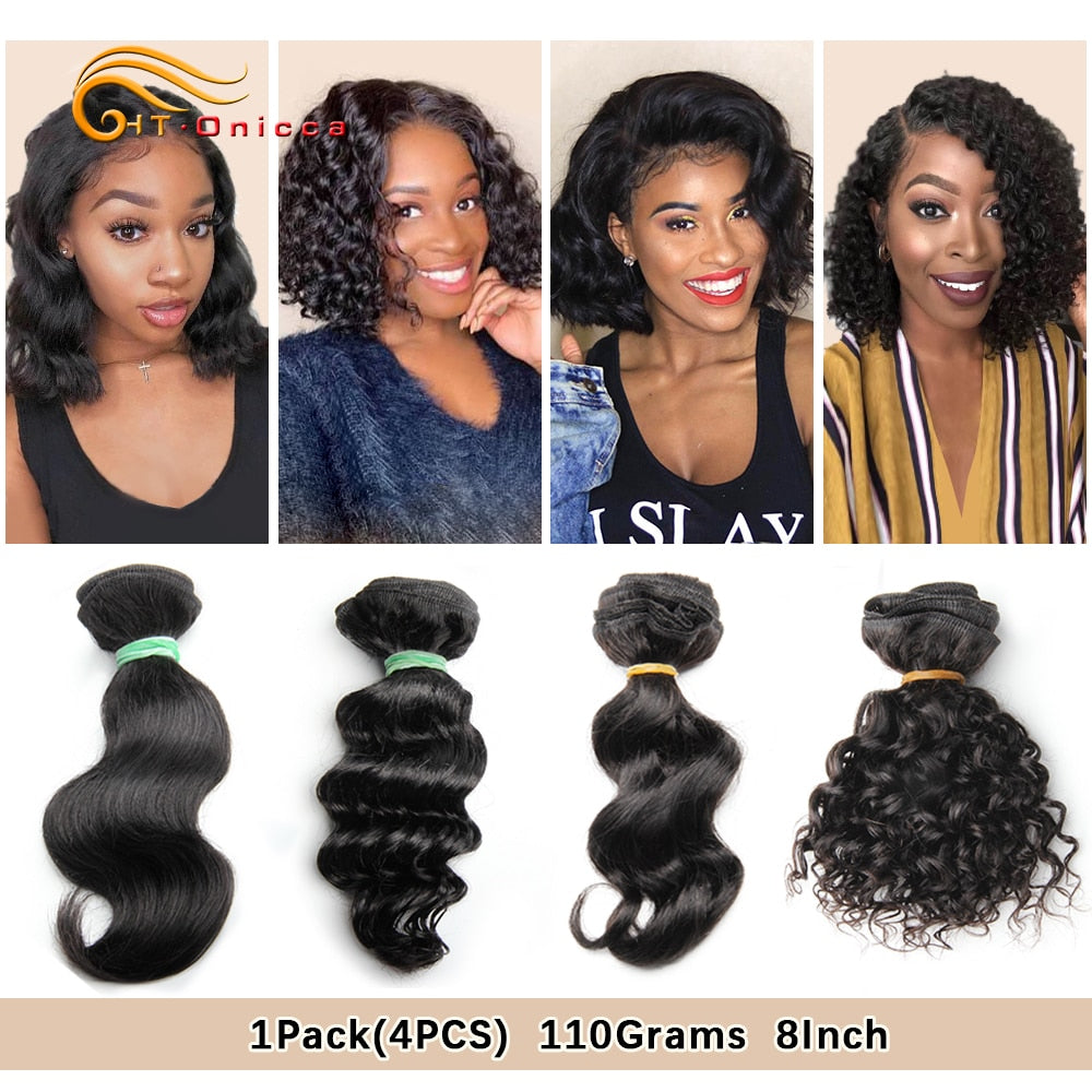 Kinky Curly Bundles With Closure Natural Human Hair Bundles Short Indian Hair Bundles With Circular Closure