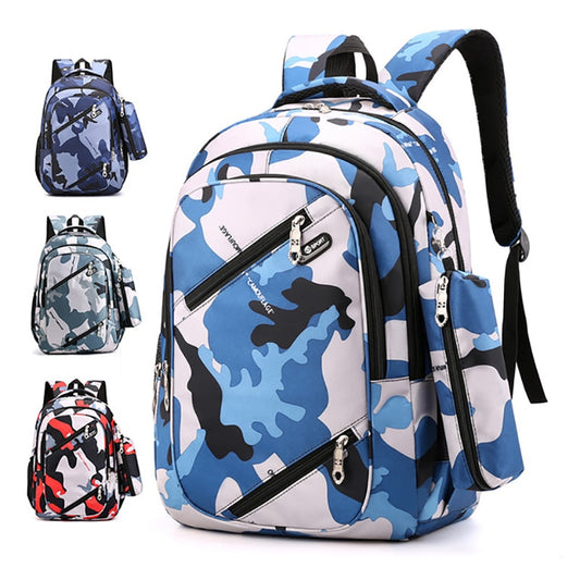 Waterproof Nylon Student Bookbag Travel Camouflage Backpack