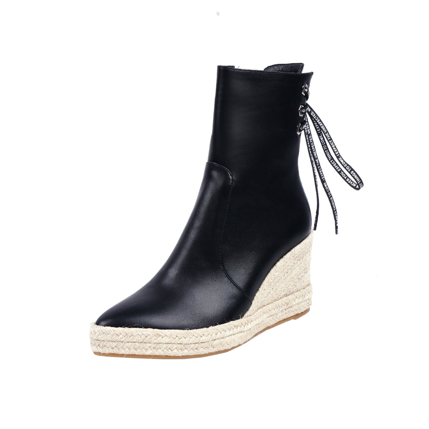 Wedge Heel Lace Up Low Platform Ladies Gladiator Ankle Boots