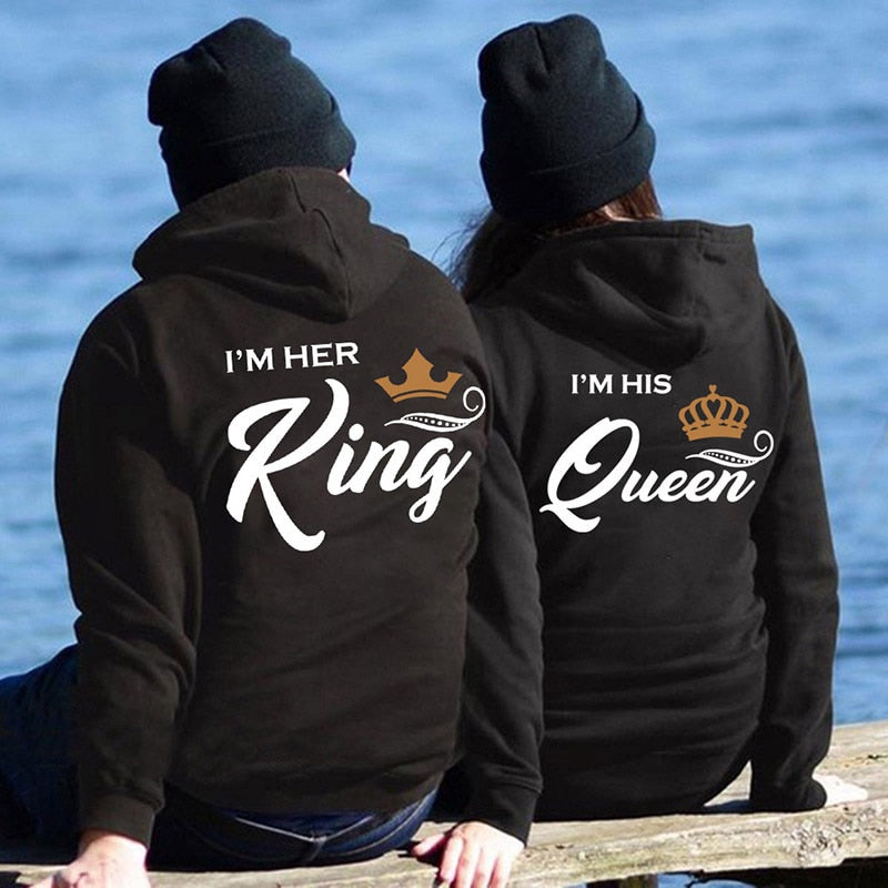 Her King/His Queen Couple Matching Hoodies