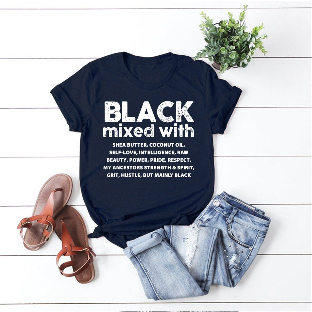 "Black Mixed with.." Women's Short Sleeve T-Shirt