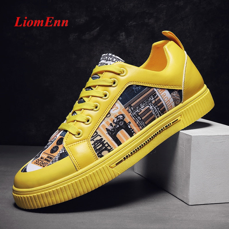 Graffiti Print Women's Flat Vulcanized Sneakers