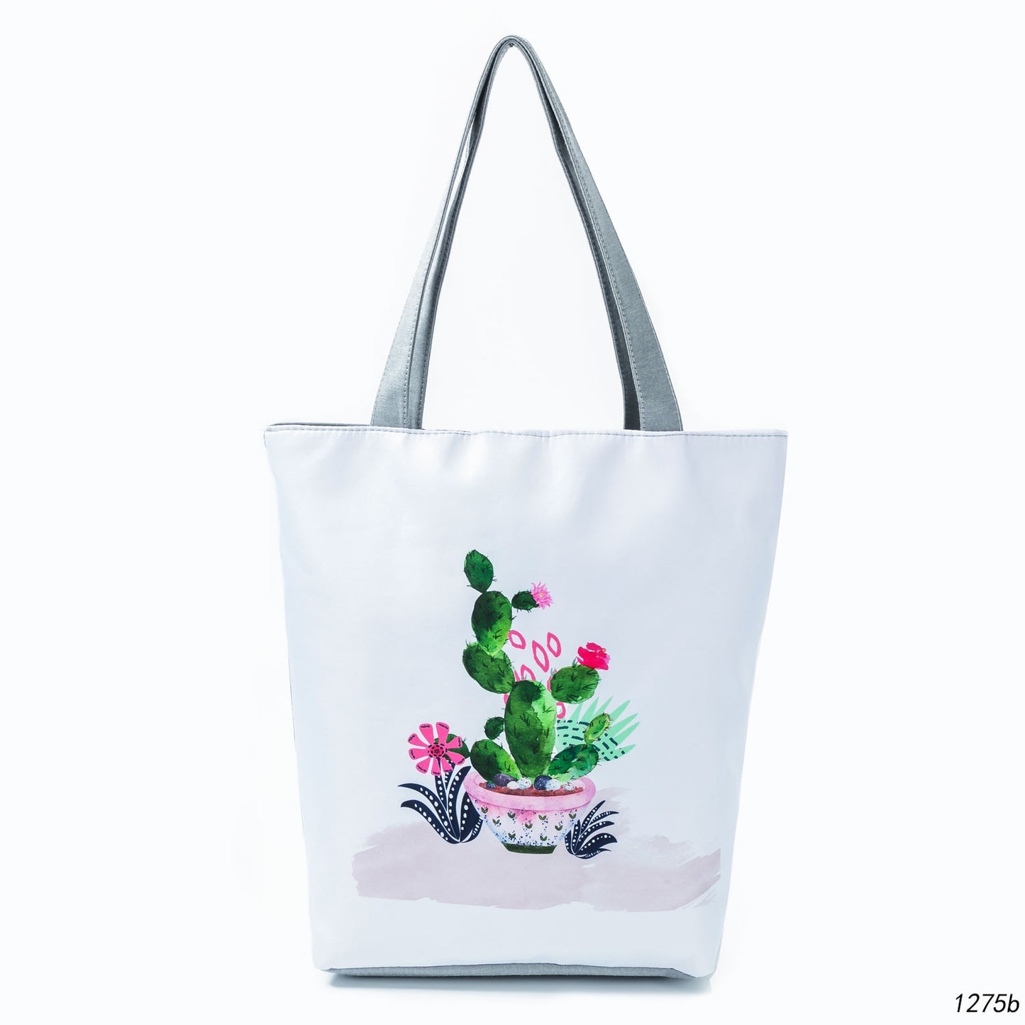 Floral Print Women Shoulder Canvas Shopping Tote Bag