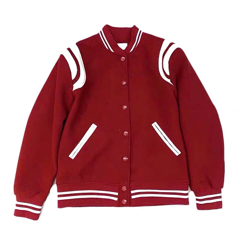 Men's Rib Sleeve Cotton Baseball Jackets