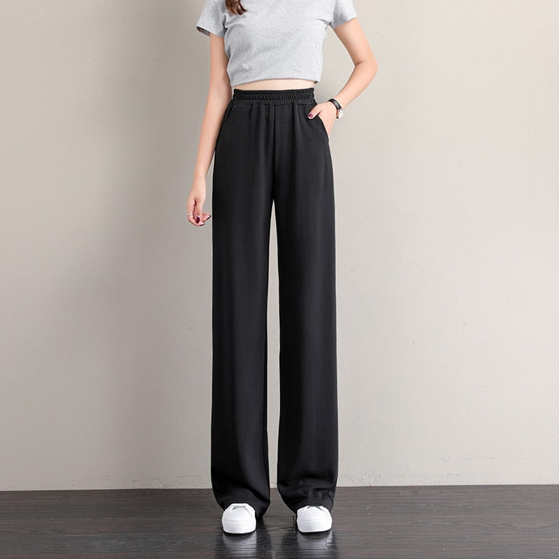 Straight Wide Leg High Waist Ladies Sweatpants