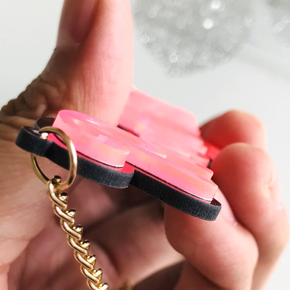 Hot Pink "Pretty Bitch" Acrylic Pendant Chain Necklace