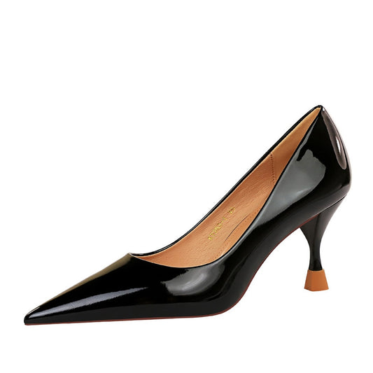 Patent Leather High Heels Pointed Toe Pumps