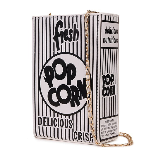 Popcorn Striped Design Chain Shoulder Crossbody Purse