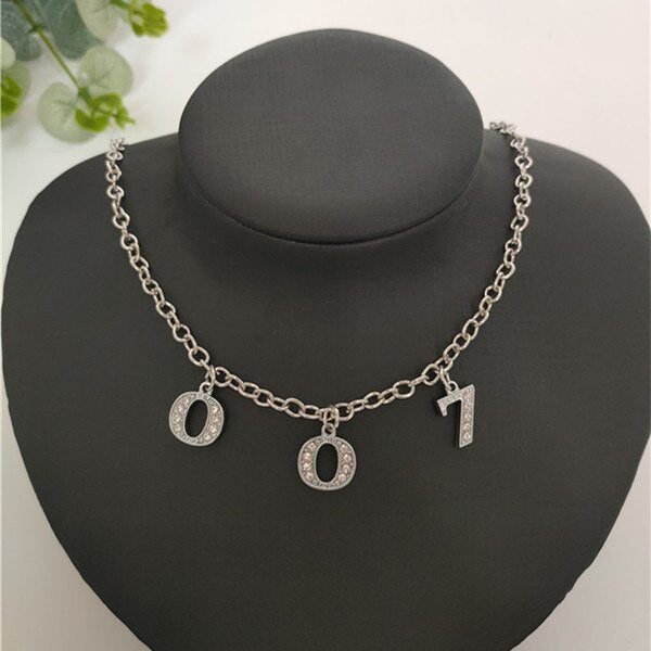 Letter Crystal Necklace Choker