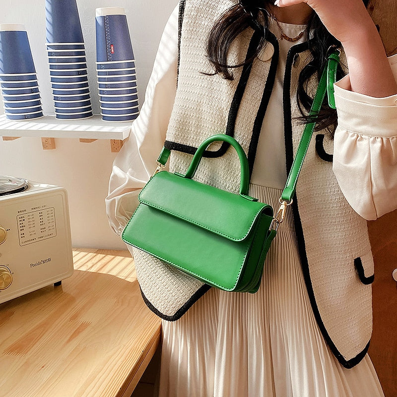 PU Leather Small Crossbody Shoulder Purses Solid Color