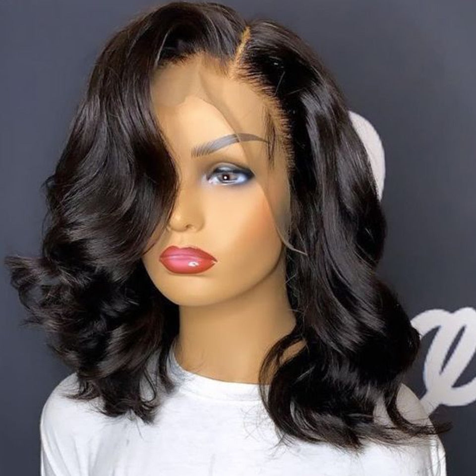 Highlight Short Bob T-Part Brazilian Pre-Plucked w/ Baby Hair Body Wave Lacefront Wig