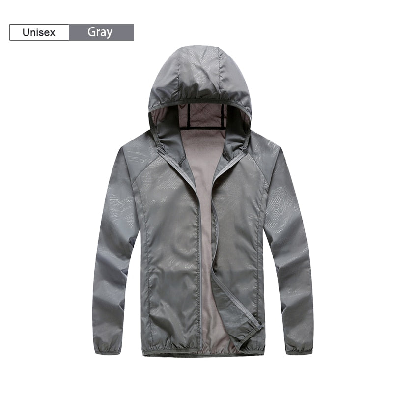 Unisex Hooded Ribbed Waterproof Rain Jackets w/ Pockets