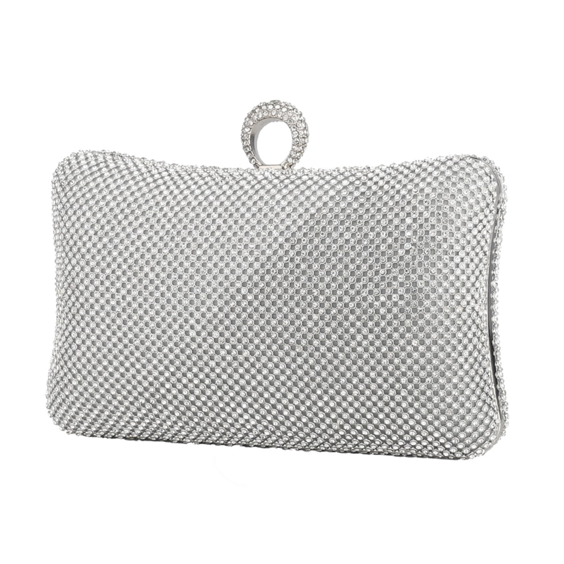 Metal Clasp Evening Clutch Handbag  w/ Chain Straps