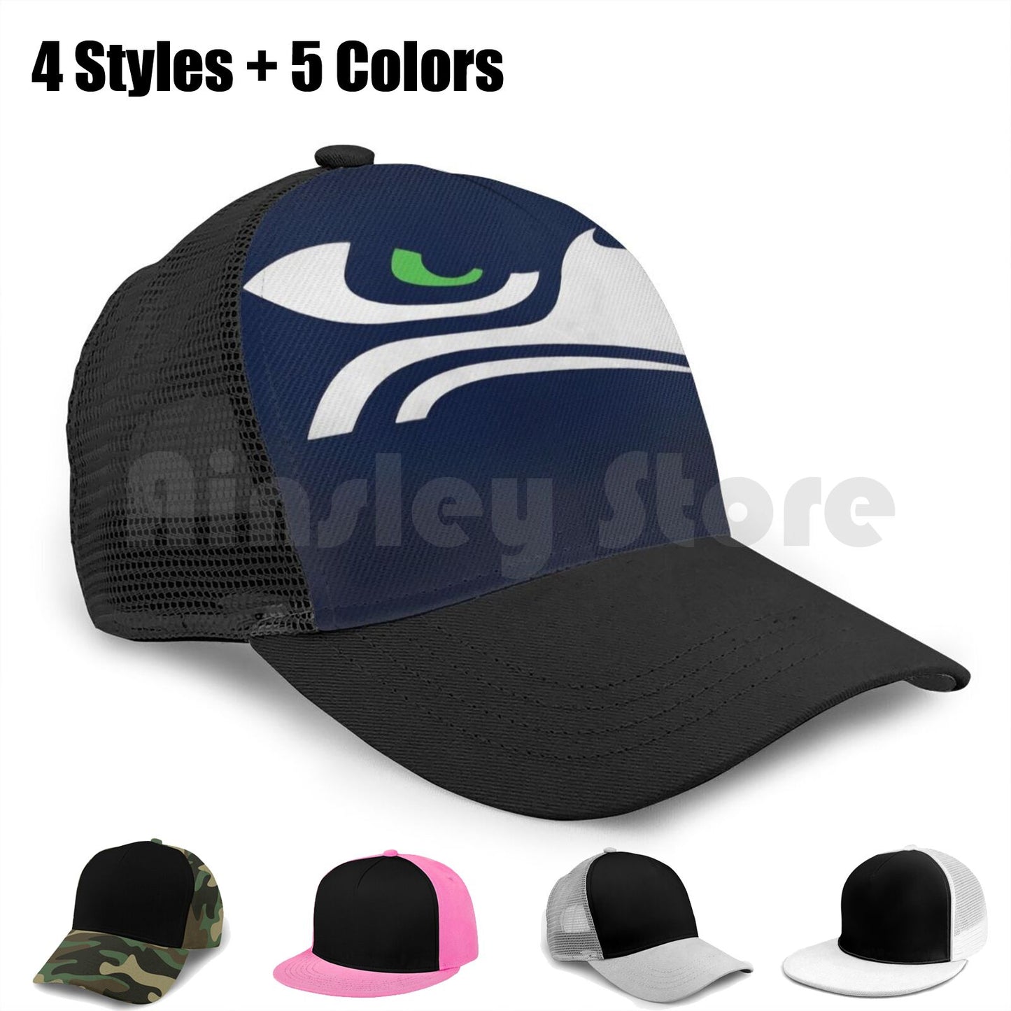 Seattle Seahawks Baseball Cap Unisex Mesh Adjustable Throwback Retro Vintage