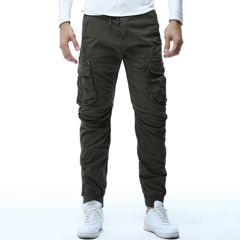 Men's Cargo Tactical Cargo Pants Cotton Ribbon Joggers Sweatpants