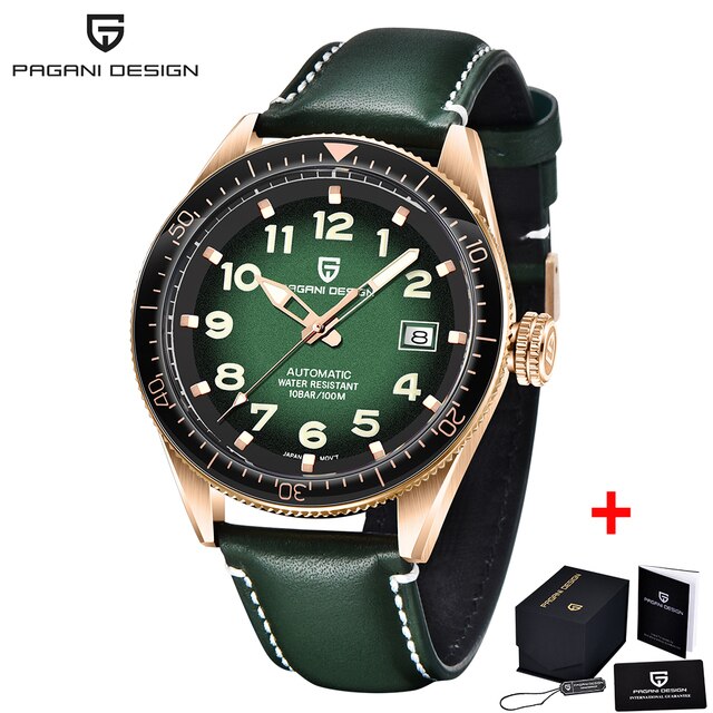 Men's Mechanical Glass Automatic Stainless Steel Waterproof Clock Watch