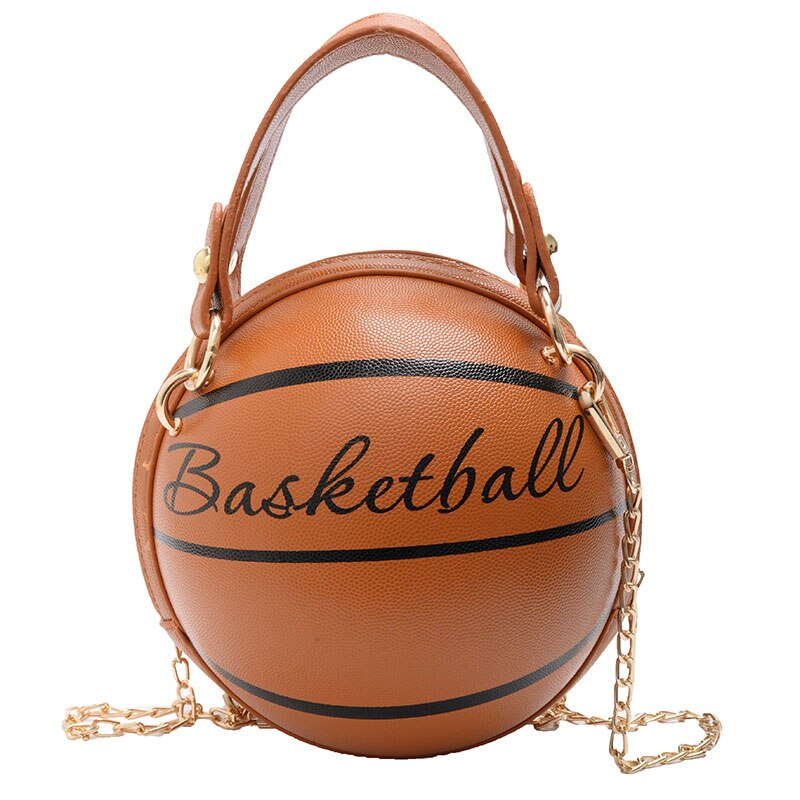 Crossbody Chain Shoulder Leather Basketball Bag