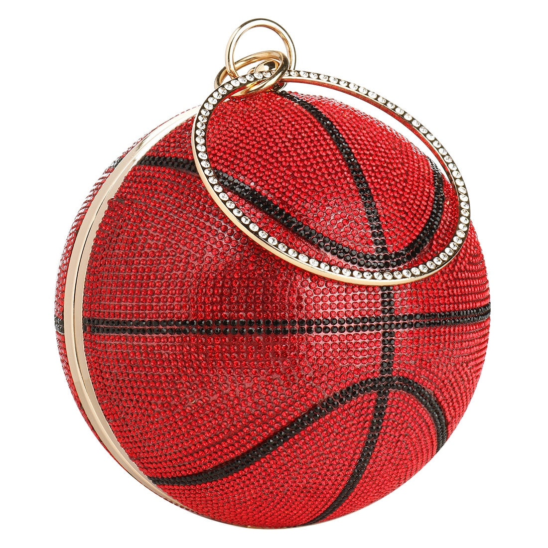 Colored Diamond Shoulder Chain Basketball Clutch Purse