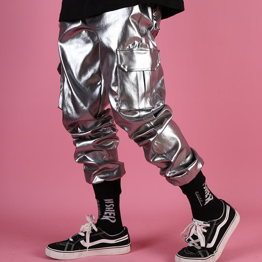 Men's Silver Hip Hop Rave Pants