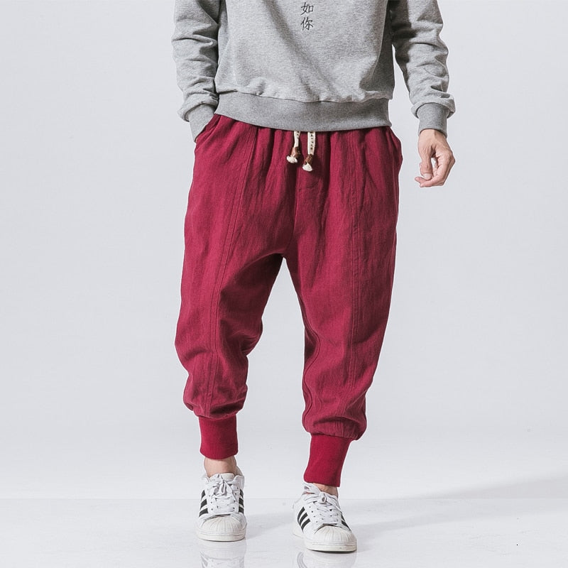 Men's Cotton Cargo Harem Sweatpants