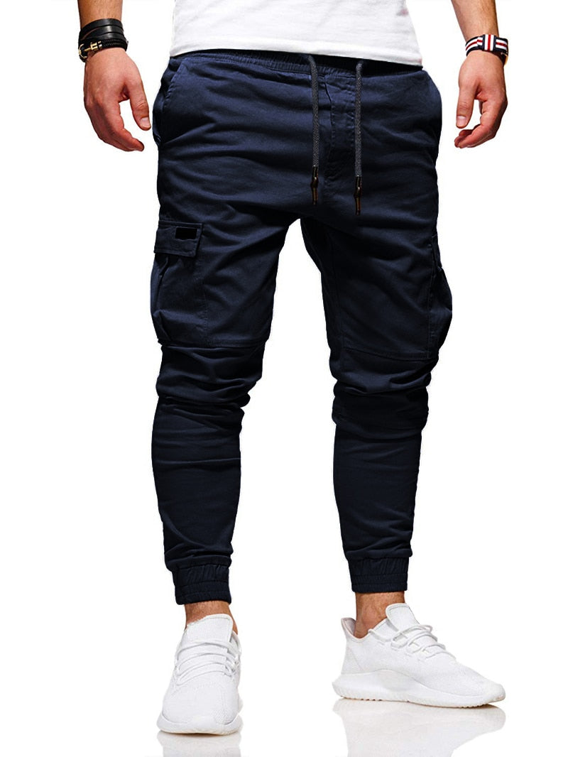 Men's Drawstring Skinny Fit Cargo Sweatpants