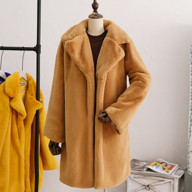 Long Sleeve Faux Fur Coats