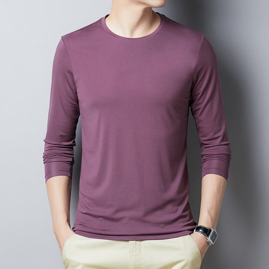 Men's Cotton Long sleeve Solid Color Slim Fit T-Shirt