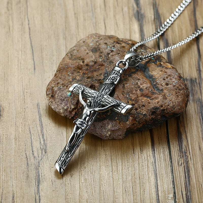 Jesus On The Cross Pendant Stainless Steel Unisex Chain