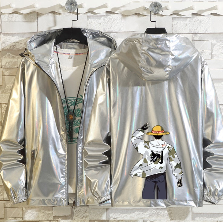 Shiny Men's Bomber Hooded Jacket