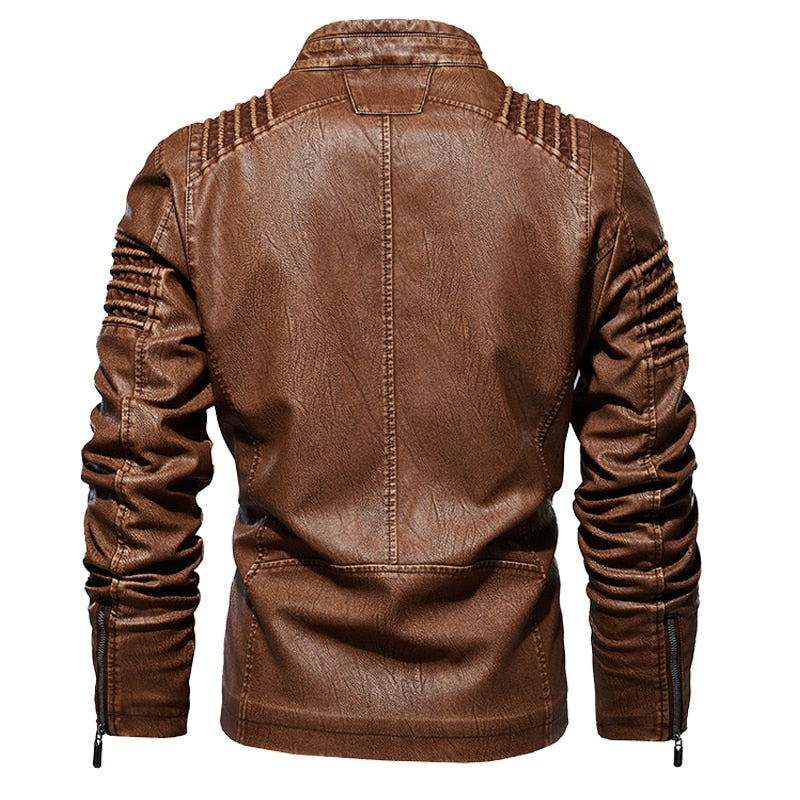 Men's Pigskin Leather Bomber Motorcycle Steampunk Jacket to 5X Big & Tall