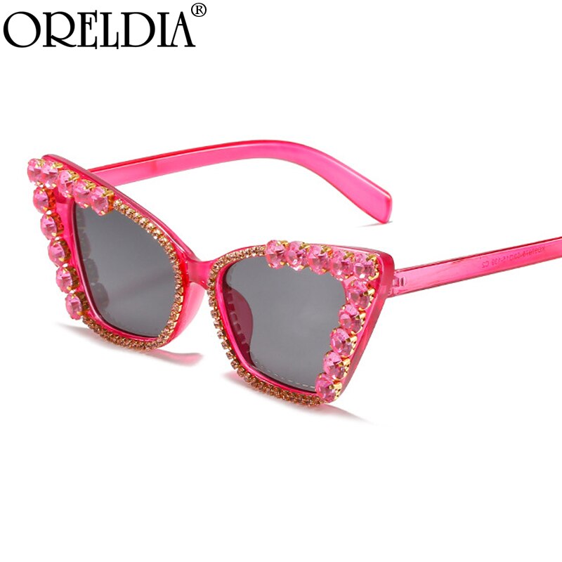 Diamond Cat Eye Vintage Punk Rhinestone Sun Glasses Female Luxury Brand Designer Eyewear UV400