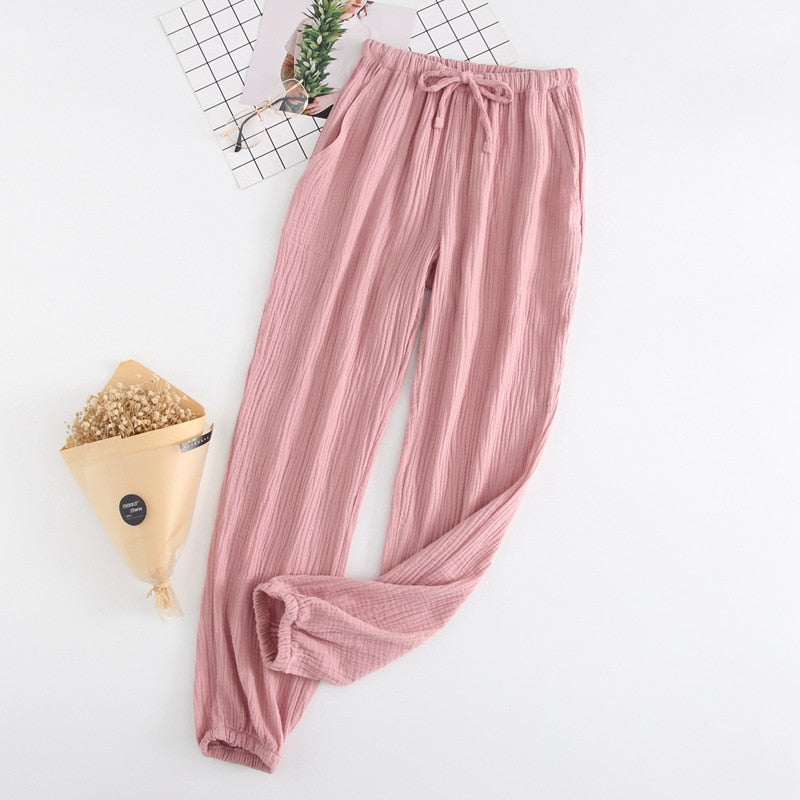 Loose Japanese Drawstring Women's Pajama Pants