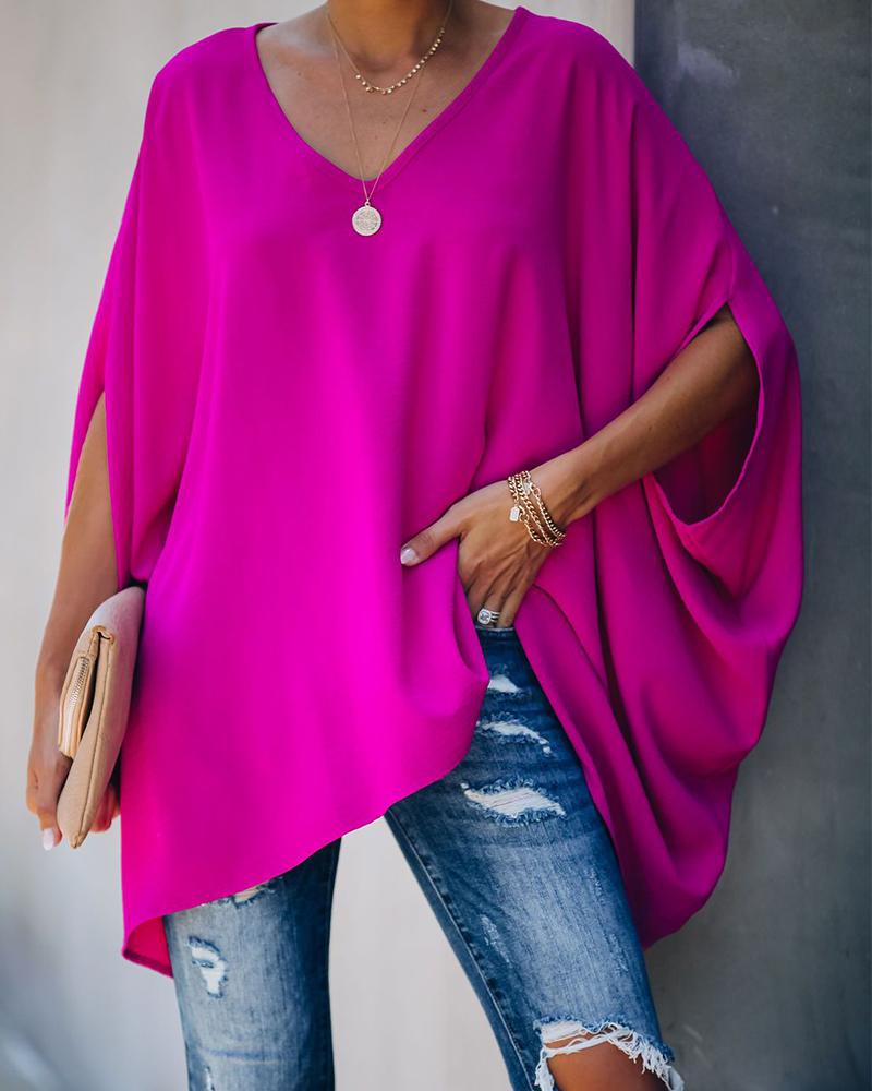 Oversized Batwing Sleeve Top