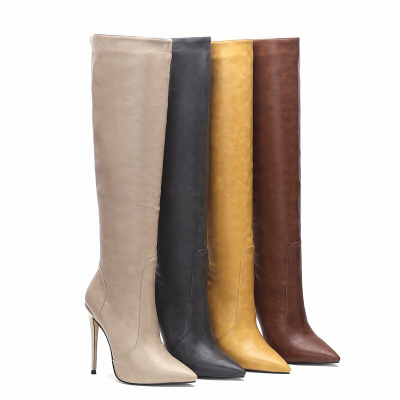 Over the Knee Pointed Toe Stiletto Heel Boots