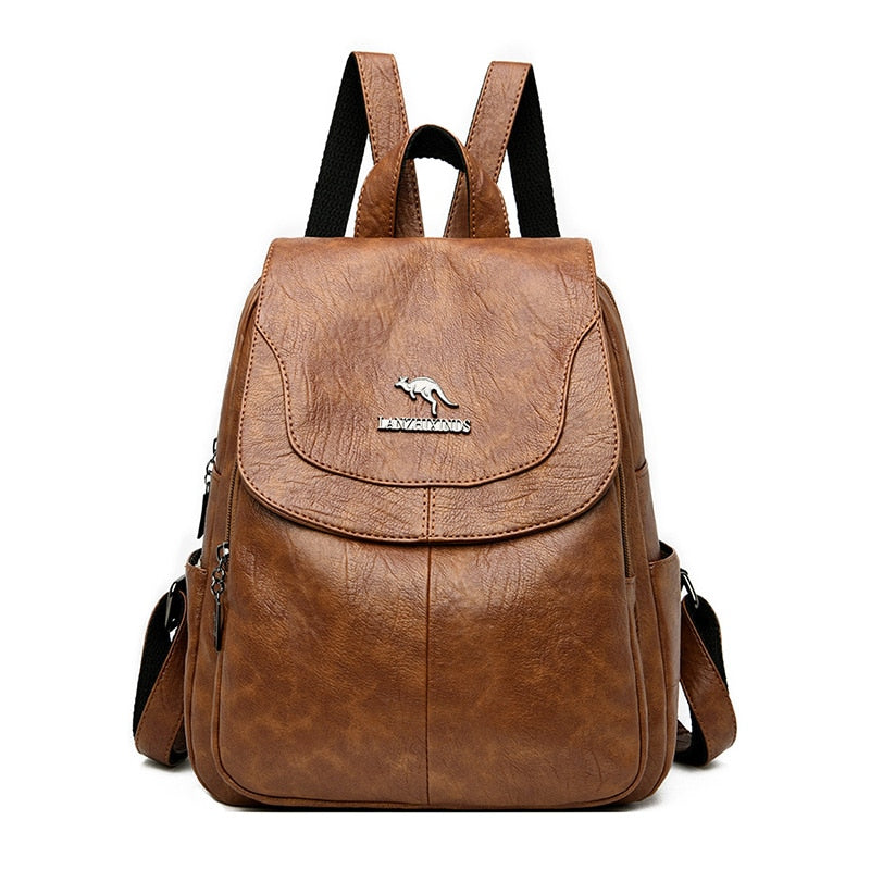 Women's Soft Leather Backpack Designer Shoulder Bag/Backpack