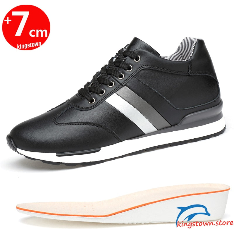 Oxford Style Solid Men's Side Striped Leather Sneakers