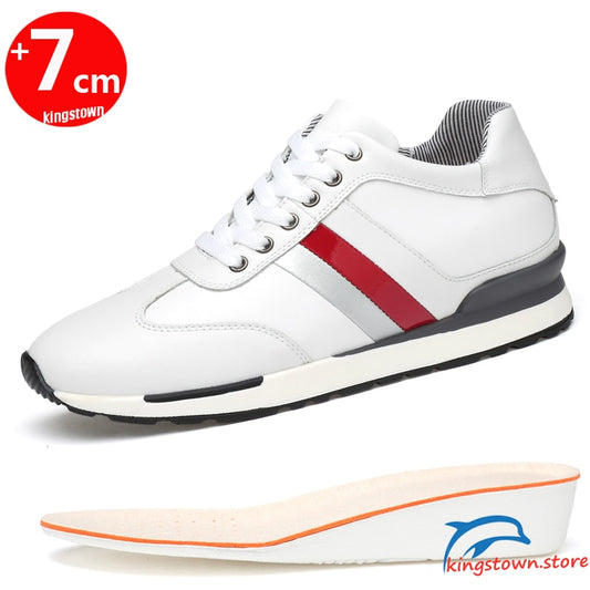 Oxford Style Solid Men's Side Striped Leather Sneakers