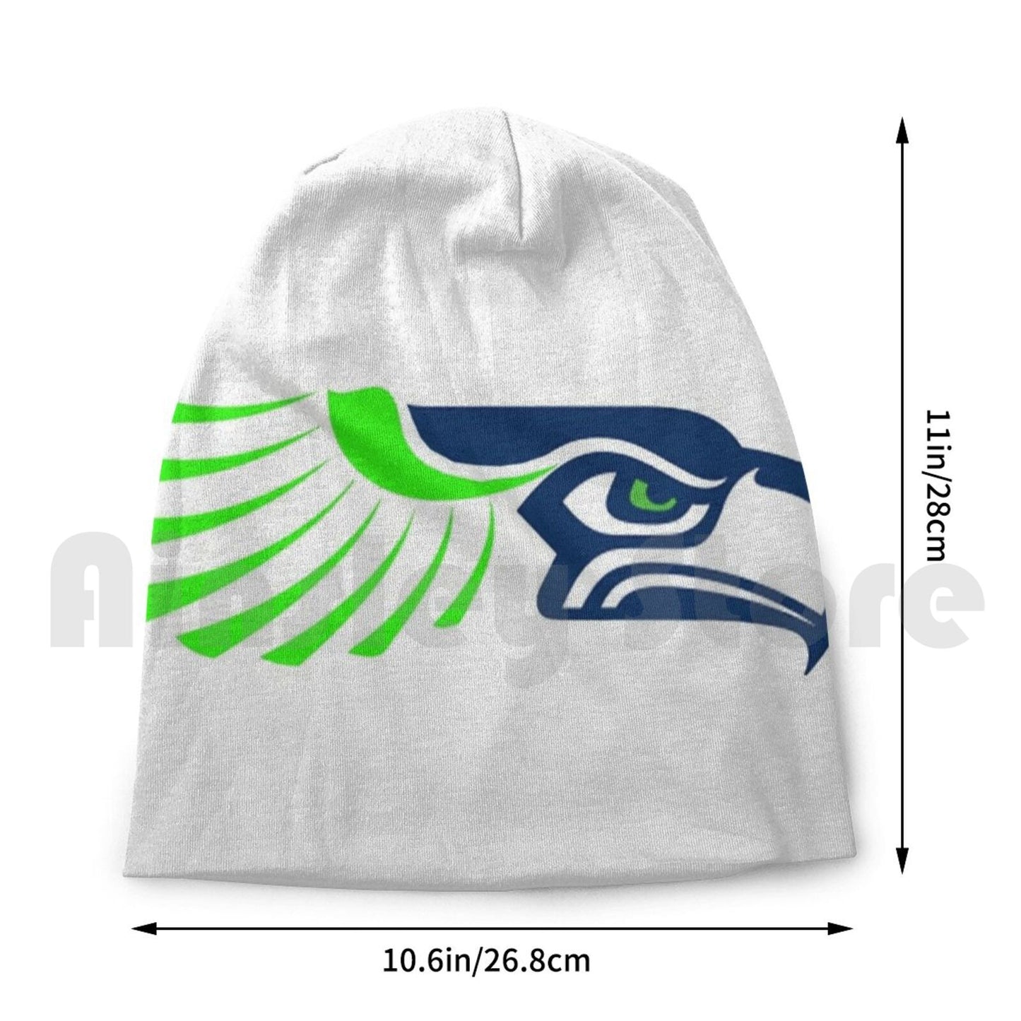 Seahawks Face Beanie Hedging Cap DIY Print Cushion Seahawks Seattle Football Wilmington College Green North Carolina