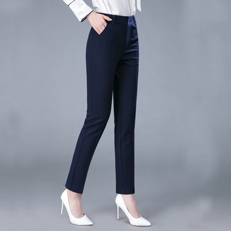 Solid Straight Ladies Office Trouser Slacks