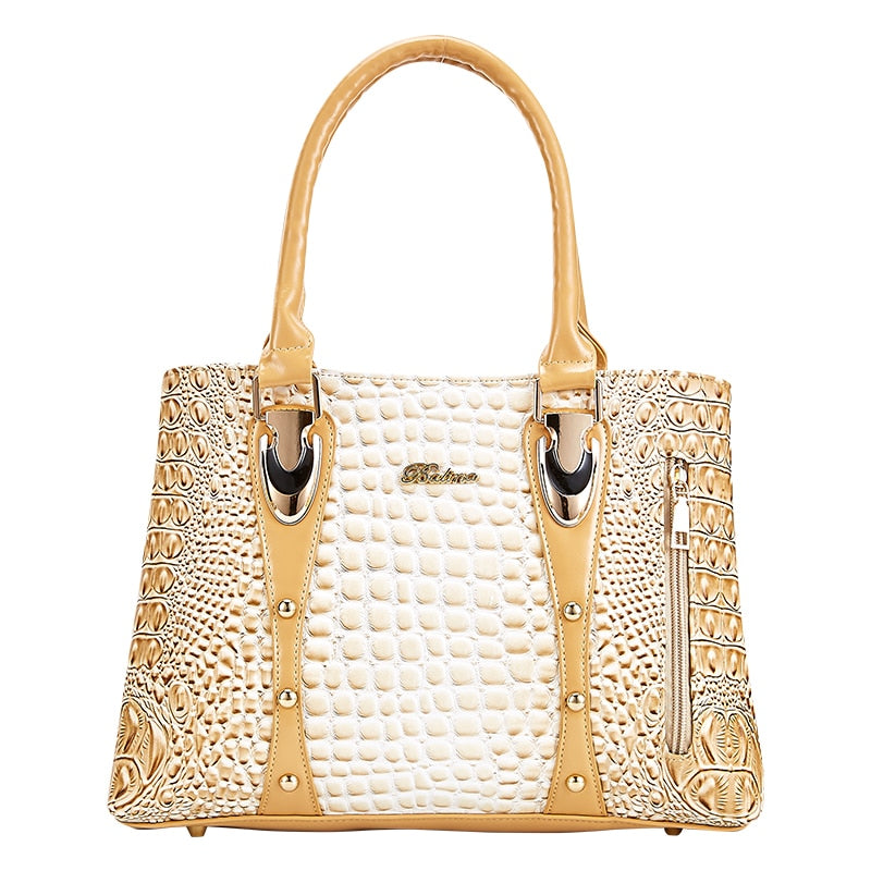 Ladies Crocodile Leather Large Satchel Purses