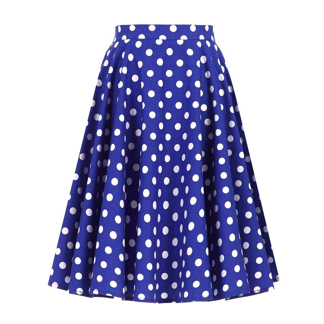 High Waist Skirt Cotton Womens Polka Dot Floral Print Swing Skirts